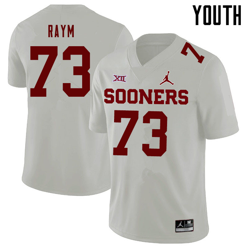 Jordan Brand Youth #73 Andrew Raym Oklahoma Sooners College Football Jerseys Sale-White